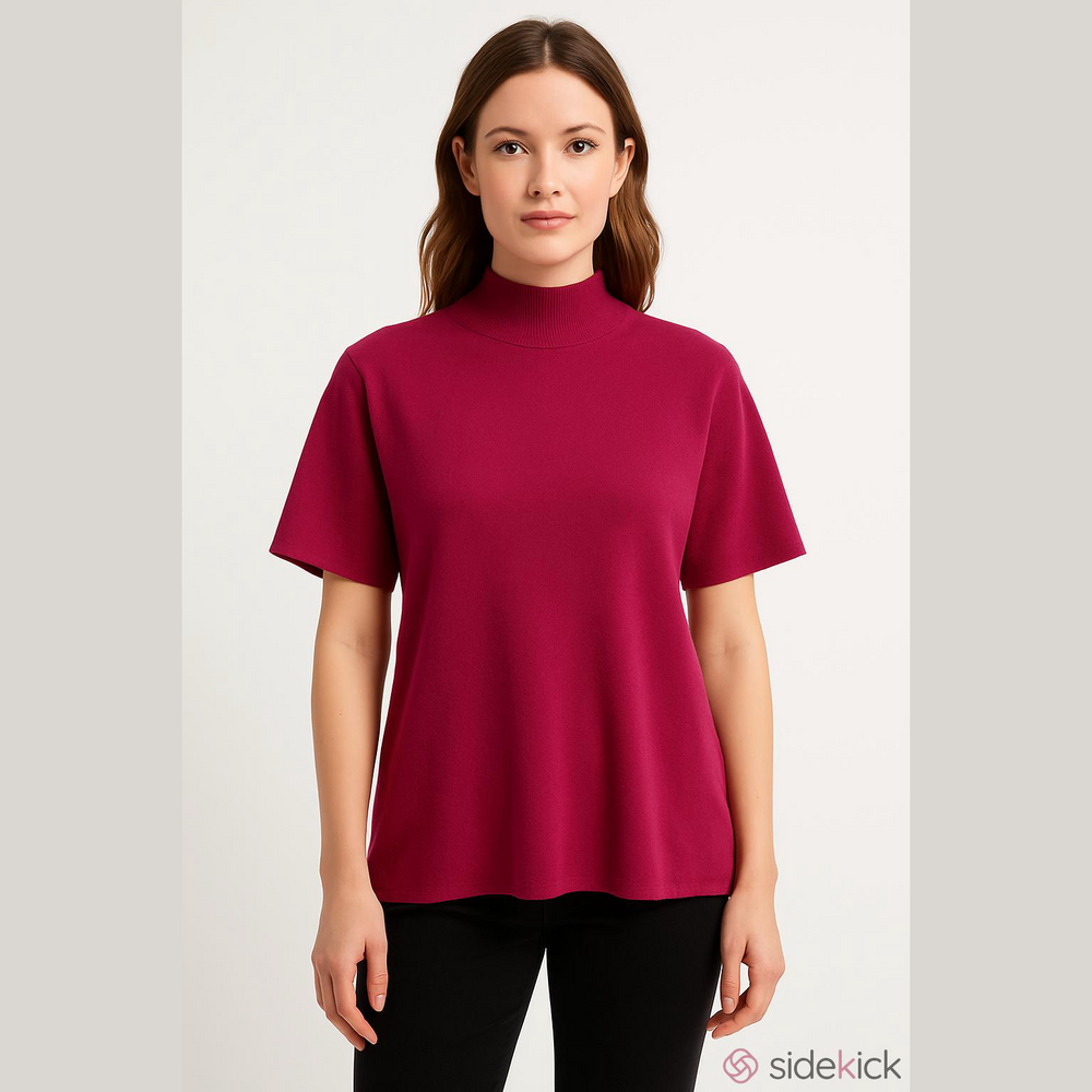 Jennifer Moore Vintage Fuchsia Short Sleeve Knit Sweater